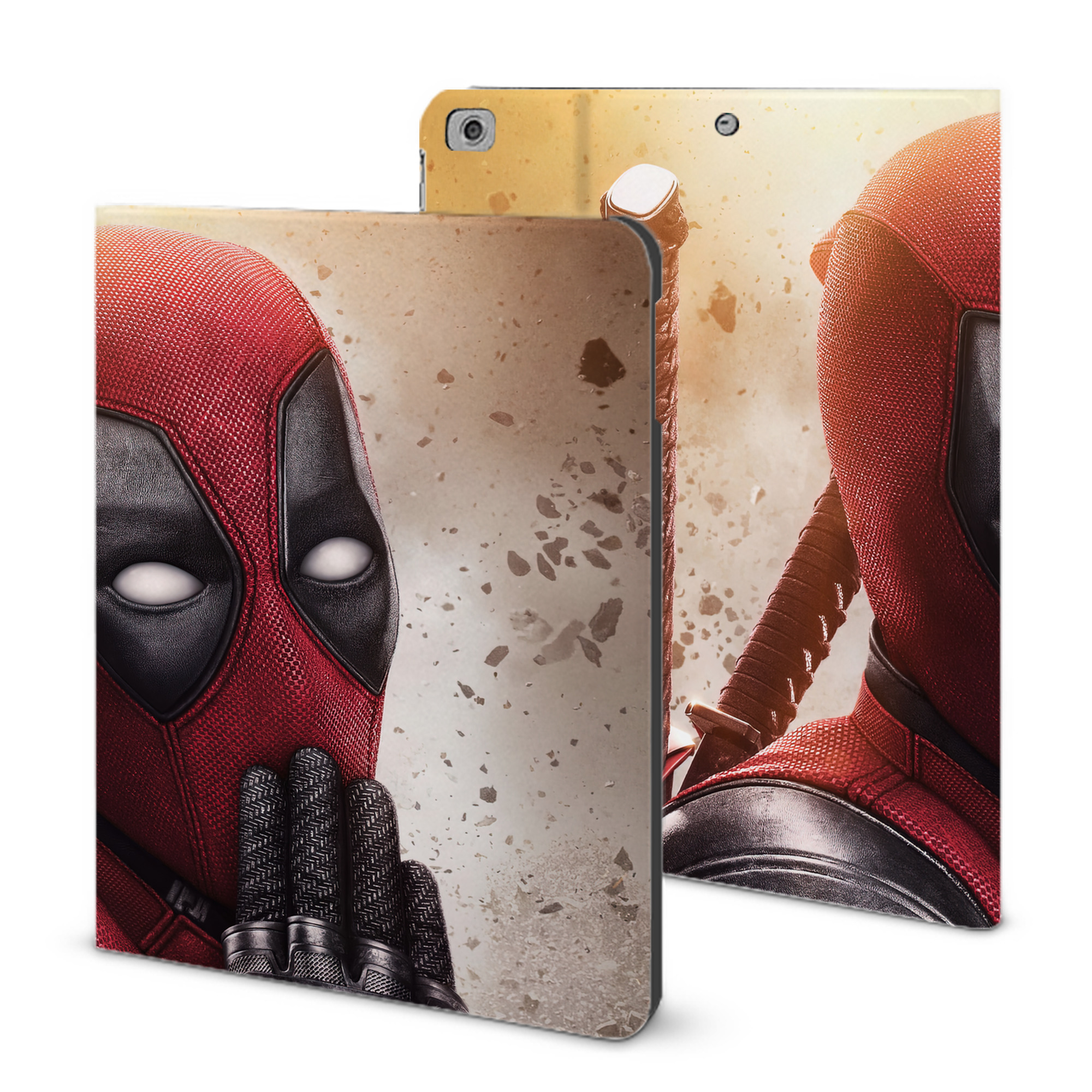 （画像用） Deadpool デッドプール IPad ケース ブック型 PUレザー TPU 耐衝撃 軽量 薄型 ペン収納なし 全面保護 IPad 各モデル対応